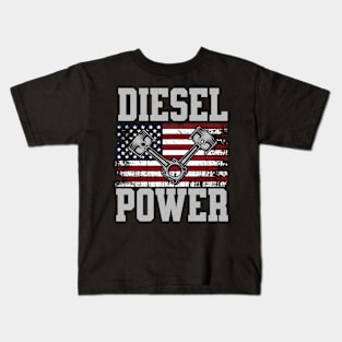Diesel Power USA Flag T-Shirt Truck Turbo Brothers Mechanic Kids T-Shirt